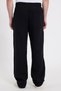 Men's baggy fit wide cut 100% cotton elastic waist side pocketed muslin black plain trousers - 7