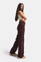 Women's Brown 7S6-81 Straight Fit High Waist Stretch Fabric Denim Jeans - 2