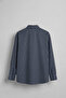 Men's Striped Oversize Long Sleeve Shirt with Embroidery Detail Navy Blue - 2