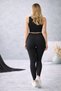 High Waist Black Color Ribbed Leggings, Women's Daily Casual Leggings, Women's Sportswear - 4