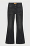 Women's Smoke Gray 2s6-1 SWL Mid-Rise Flared Fit Belt Detail Stretchy Denim Jeans - 5