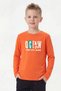3-Piece Round Neck Print Detailed Long Sleeve 3-Piece Boys' T-Shirt - 4