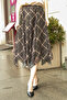 Women's Chiffon Eight-Piece Lined Midi Length Asymmetrical Skirt - Khaki Tile - 5