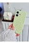 Flexible Protective Silicone Case with Green Mini Flower Design, Compatible with iPhone 16 - 3