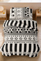 Black and White Single Fan Duvet Cover Set - Soft Cotton Texture - 5