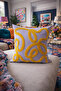 Punch Embroidered Cushion Cover - 43*43 cm - Curve - Lilac - Pnk001