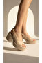 Closed Top Side Buckle Leather High Heeled Ankle Buckle Women's Summer Sandals - 4
