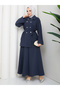 Double Buttoned Shirt & Skirt Hijab Set Rc9022 - 4