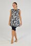 Digital Print Patterned Sleeveless Tights Strap Dress Swimsuit - 4