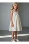 Girl's Embossed Patterned Strap Design Dress - 3