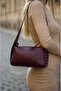 Studded Strap Detailed Zippered Soft Leather Women's Hand and Shoulder Bag