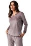 Combed Cotton Mood Women's Plum Pajama Set 9729 - 2