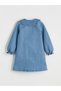 Lcw Kids Indigo Baby Collar Embroidered Girls' Jean Dress - 5