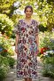 V Neck Patterned Viscose Dress