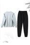 Panda Printed Gray Women's Tracksuit Set 100% Cotton Shredded Cotton - 2