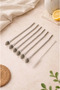 6 Pieces of Stainless Steel Spoon and Straw Set with Leaf Tips + Cleaning Brush, Both Spoon and Straw