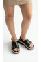 High-Heeled Ankle Buckle Women's Summer Sandals with Gold Buckle Detail on the Front - 5