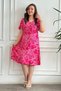 Angel Sleeve V-Neck Patterned Viscon Dress