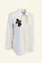Black Beaded Tassel Embellished Oversize White Shirt - 4