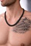 Men's Black Stainless Steel Thick Gourmet Chain Necklace - 2