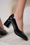 Candie Premium Black Patent Leather Thick Heeled Stiletto 7 cm - 5