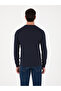 Navy Blue Slim Fit Wool Blend Crew Neck Knitwear Sweater 50311853-Vr033 - 5