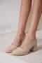 Candie Premium Nude Patent Leather Thick Heeled Stiletto 7 cm - 5