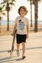 Boy's Beige Skateboard Printed 100% Cotton T-Shirt - 2