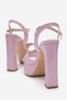 Women's Pink Patent Leather Platform Heeled Sandals 12 cm Cross Strap Evening Dress Shoes - 6