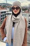 Women's Winter Ecru Scarf and Beanie Set |   Stylish Knitting Set - 3