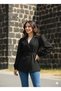 Classic Elegance: Black and Beige Blazer Jacket with Belt Detail - 2
