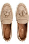 Lightweight Suede Women's Tasseled Beige Loafer - 5