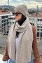 Women's Winter Ecru Scarf and Beanie Set |   Stylish Knitting Set - 5