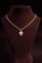 Steel Gold Color Pink Zircon Heart Necklace Women's Stylish Daily Jewelry - 3