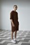 Men's Brown Ottoman Ribbed Oversize T-Shirt Shorts Set - 3