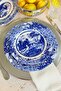 Carbon Blue 6-Person 21 cm Special Design Premium Porcelain Cake Plate Set with Blue Table Pattern