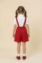 Girl's Red Bowknot Lace Shirt Red Salopet Suit April 23Rd Show Outfits - 2