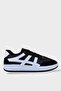 Unisex Casual Sports Shoes with Side Stripes and Laces Black - White