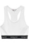 Tjm Women's White Crop Tape Bra Top