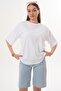 Women's Back Print Detailed Crew Neck Oversize T-Shirt 260259 - 5