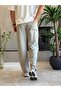 Men's Relaxed Fit Linen Trousers with Elastic Waist and Laces Khaki Eca062 - 7