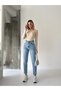 High Waist Belt Epaulette Detail Mom Jeans - 5