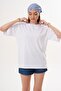 Women's Back Print Detailed Crew Neck Oversize T-Shirt 260261 - 3