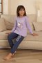 Miniğimin Cicileri Hll Kty Love Printed Girls' Pajama Set - Lilac - 3