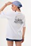 Women's Back Print Detailed Crew Neck Oversize T-Shirt 260261