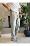 Men's Relaxed Fit Linen Trousers with Elastic Waist and Laces Khaki Eca062 - 5