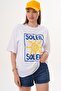 Women's Print Detailed Crew Neck Oversize T-Shirt 260155 - - 2