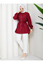 Belted Button Detailed Women's Shirt Tunic – Modern Stylish Design - 3