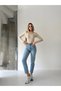 High Waist Belt Epaulette Detail Mom Jeans - 6