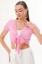 Women's Front-Tie Short Sleeve Wrinkled Bolero 260087 - - 3